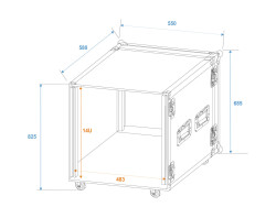 Verstärkerrack PR-2, 14HE, 47cm mit Rollen