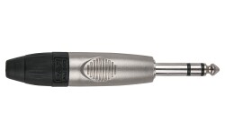 6.3mm Jack X-type Stereo with Black endcap Nickel housing