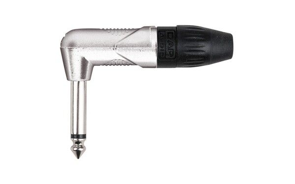 6.3mm Right-angle Jack X-type Mono with Black endcap Nickel housing