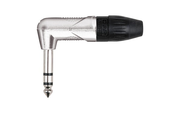 6.3mm Right-angle Jack X-type Stereo with Black endcap Nickel housing