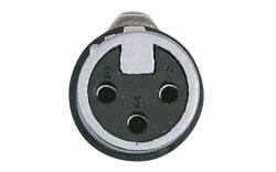 XLR 3p. X-type Female Black endcap Nickel Housing