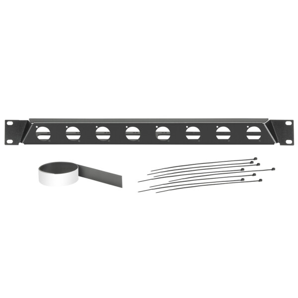 872230 - 19" gewinkelte Rackblende für 8x D-TYPE Buchsen