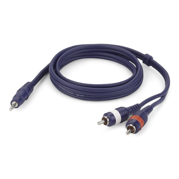 Noleggio: Adattatore audio, 2x RCA - Minijack / AUX, 3m, (connessione I-Pod e Laptop)