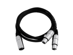 Adaptercable XLR(M)/2xXLR(F) 0,5m bk