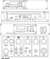 Verstaerkersystem, 120 Wrms, CD/BT/MP3/USB/SD