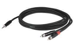 FLX30 - Stereo mini jack to 2 RCA Male 3m recessed jack body