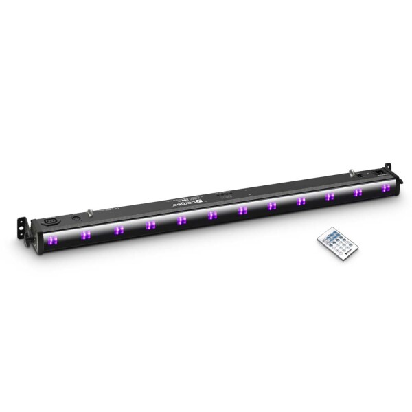 UV BAR 200 IR - 12 x 3 W UV LED Bar in Black Housing with IR Remote Control
