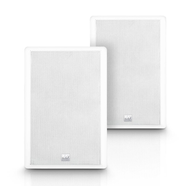 Altoparlante a parete da 5,25" a 2 vie, piatto, bianco (coppia)