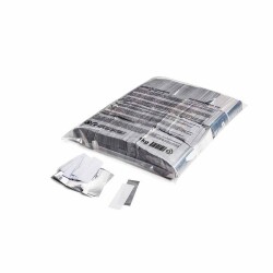 Slowfall confetti rectangles 55x17mm - White+Silver