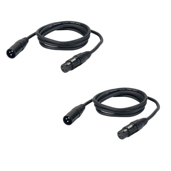 2er Set DAP Audio FL01 - 3-pol XLR-Kabel / Mikrofonkabel male/female 6,0m