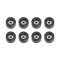 4904 M8 AH - Bustina con set di 8 piedi in gomma 25 x 15 mm