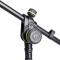 MS 4222 B - Asta microfonica corta con treppiede con base ripiegabile e portamicrofono estraibile a 2 punti nero