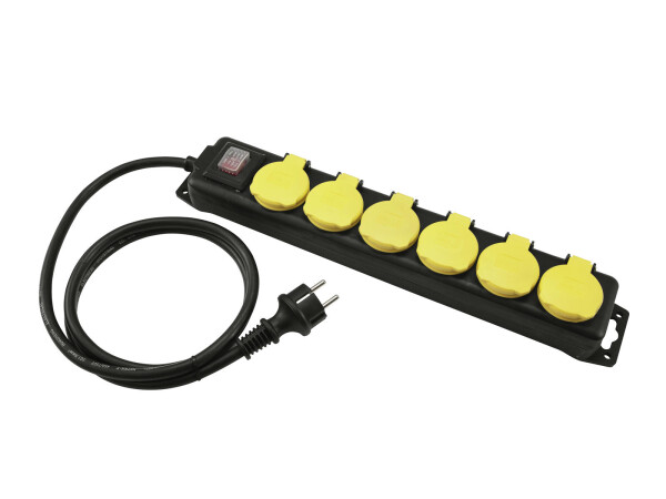 Steckdosenleiste 6-fach IP44 sw 10m