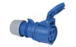 CEE 16A 240V 3p Plug Female Blue IP44