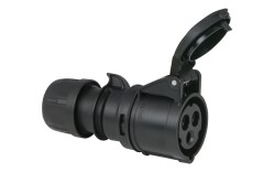 CEE 16A 240V 3p Plug Female Black Turbo Twist IP44