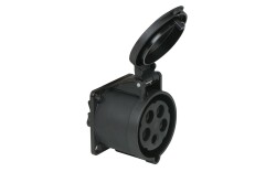 CEE 32A 400V 5p Socket Female Black IP44