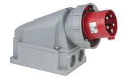 CEE 63A 400V 5p Wallmount Male Red IP67