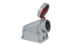 CEE 63A 400V 5p Wallmount Female Red IP67