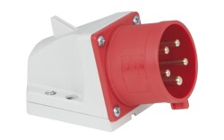 CEE 32A 400V 5p Wallmount Male Red IP44