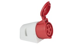 CEE 32A 400V 5p Wallmount Female Red IP44