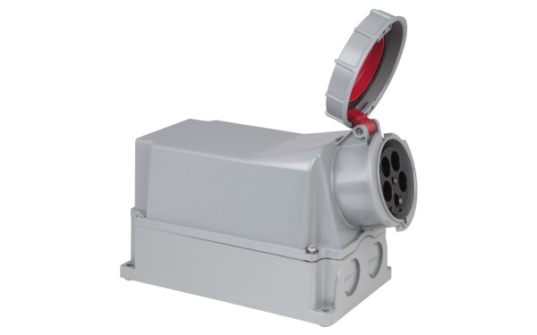 CEE 125A 400V 5p Wallmount Female Red IP67