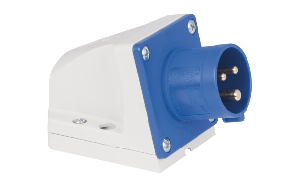 CEE 16A 240V 3p Wallmount Male Blue IP44