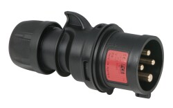 CEE 16A 400V 4p Plug Male Black IP44