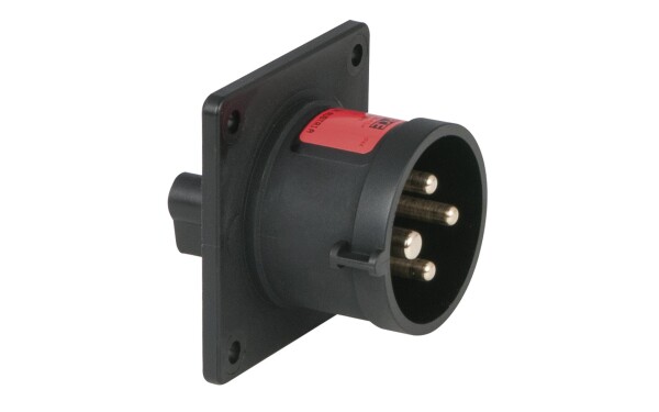 CEE 16A 400V 4p Socket Male Black IP44