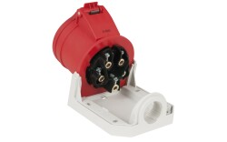 CEE 16A 400V 5p Wallmount Female Red IP44