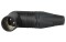 XLR 3p. 90° Connector Male Silver Contacts Black Metal Housing