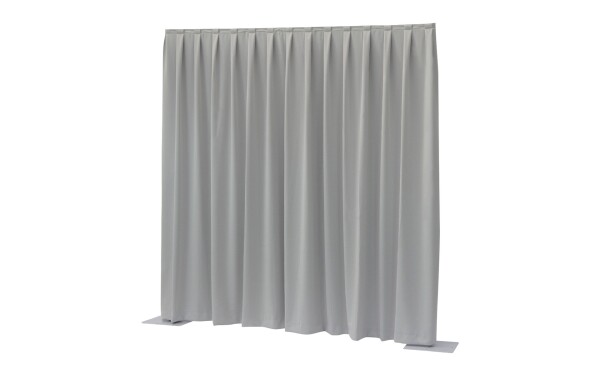 P&D Curtain - Dimout 260gr/m² Pleated Light gray 300x300cm