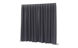 P&D Curtain - Dimout 260gr/m² Pleated Dark gray...