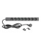 Adam Hall 19" Parts 87471 USB - 8-fach 19" Steckdosenleiste mit Schalter und 2 USB-Ladebuchsen