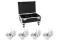 Set 4x LED THA-40PC wh + Case