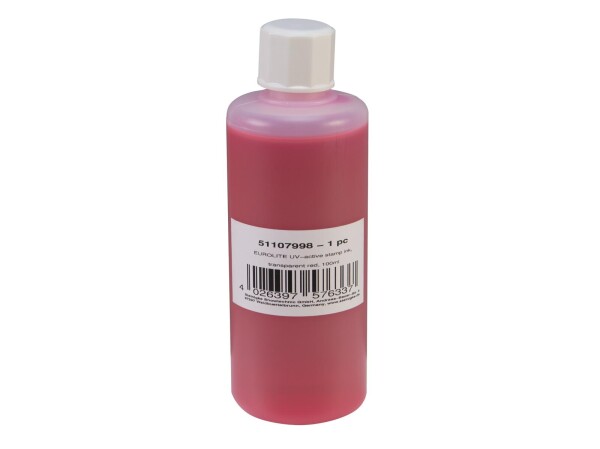 UV-active Stamp Ink, transparent red, 100ml