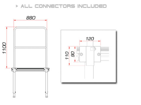 TMQ-01/440 Stage Rail 88cm (Aluminium Version)