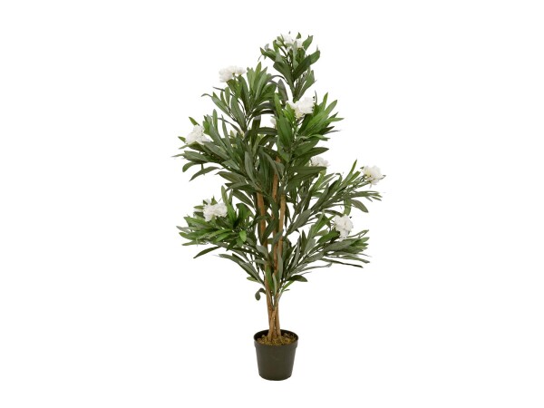 Oleander tree, artificial plant, white, 120 cm