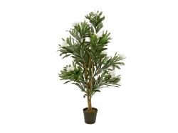 Oleander tree, artificial plant, white, 120 cm