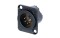 XLR 5p. Chassis Male Silver contacts Black metal housing